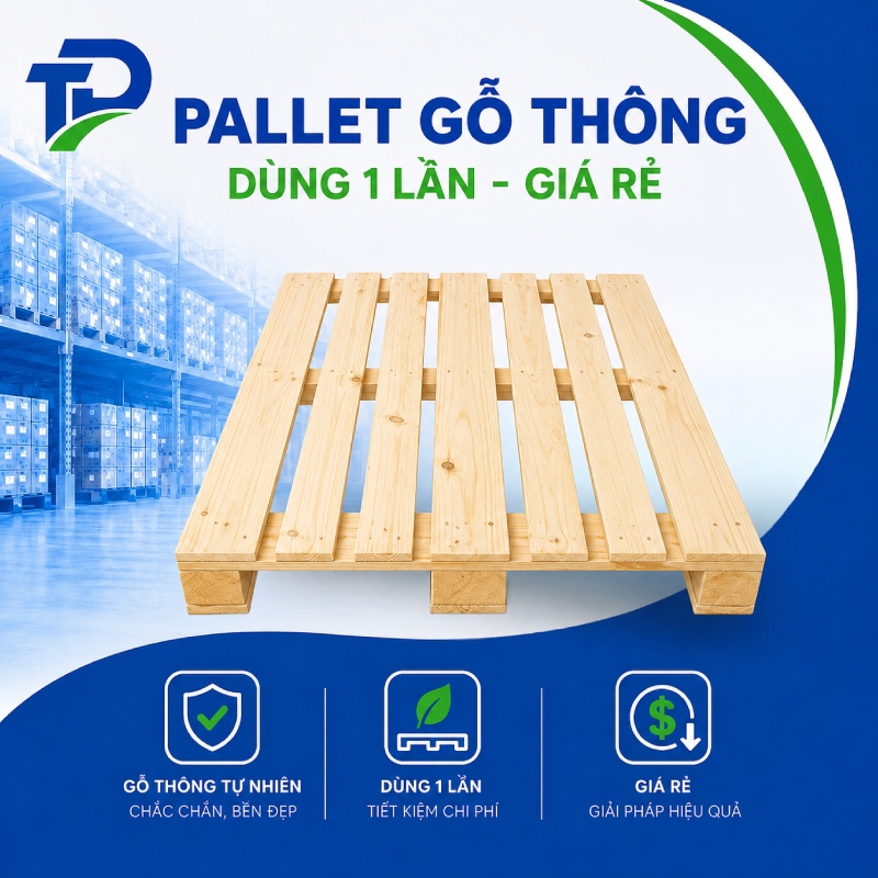 Pallet gỗ thông dùng 1 lần – Giá rẻ